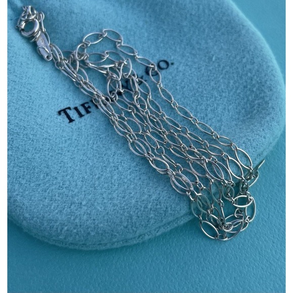 Tiffany & Co 24.5” Oval Link Chain Sterling Silver Necklace For Charms & Pendant - Picture 5 of 7